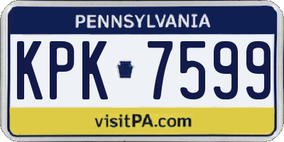 PA license plate KPK7599