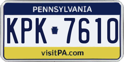 PA license plate KPK7610