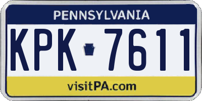 PA license plate KPK7611