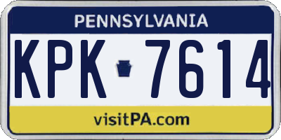 PA license plate KPK7614