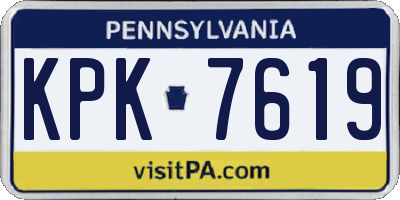 PA license plate KPK7619