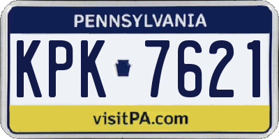 PA license plate KPK7621