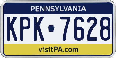 PA license plate KPK7628