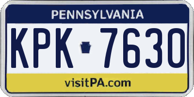 PA license plate KPK7630