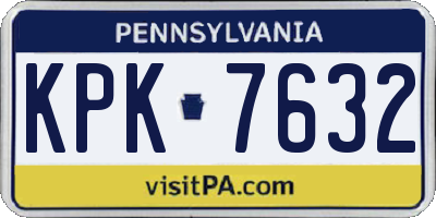 PA license plate KPK7632
