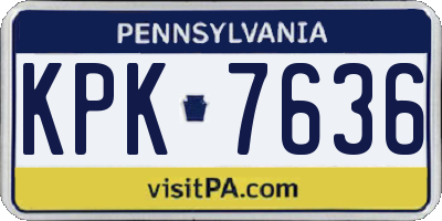PA license plate KPK7636