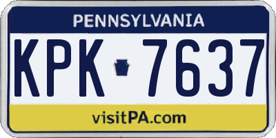 PA license plate KPK7637