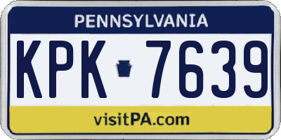 PA license plate KPK7639