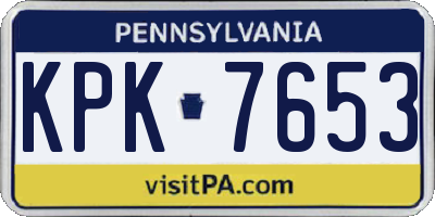 PA license plate KPK7653