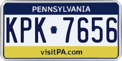 PA license plate KPK7656