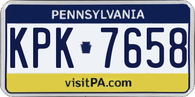 PA license plate KPK7658
