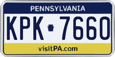 PA license plate KPK7660