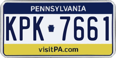 PA license plate KPK7661