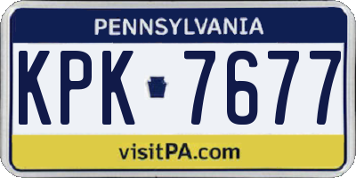 PA license plate KPK7677