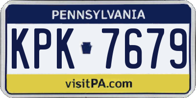 PA license plate KPK7679