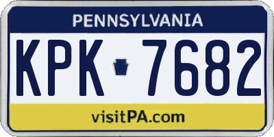 PA license plate KPK7682