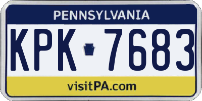 PA license plate KPK7683