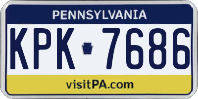 PA license plate KPK7686