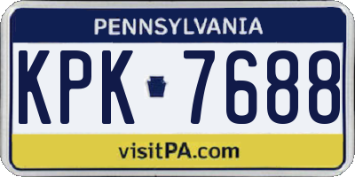 PA license plate KPK7688