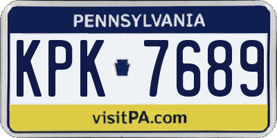 PA license plate KPK7689