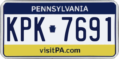 PA license plate KPK7691