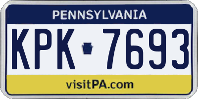 PA license plate KPK7693