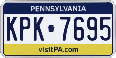 PA license plate KPK7695