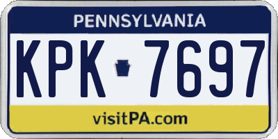 PA license plate KPK7697