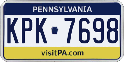 PA license plate KPK7698