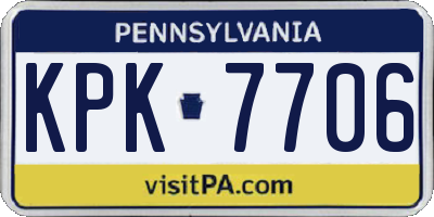 PA license plate KPK7706