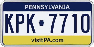 PA license plate KPK7710