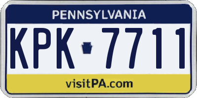 PA license plate KPK7711