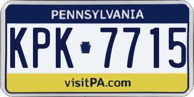 PA license plate KPK7715