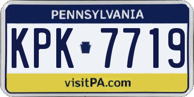 PA license plate KPK7719