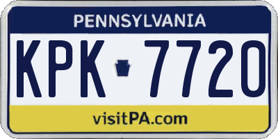 PA license plate KPK7720