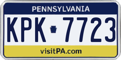 PA license plate KPK7723