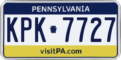 PA license plate KPK7727