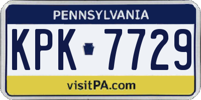 PA license plate KPK7729