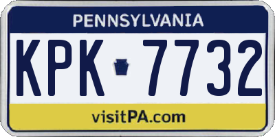PA license plate KPK7732
