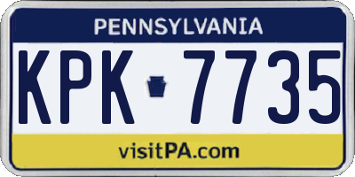 PA license plate KPK7735