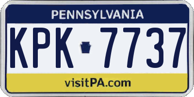PA license plate KPK7737