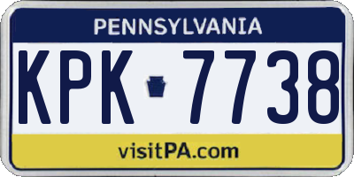 PA license plate KPK7738
