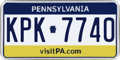PA license plate KPK7740