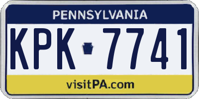 PA license plate KPK7741