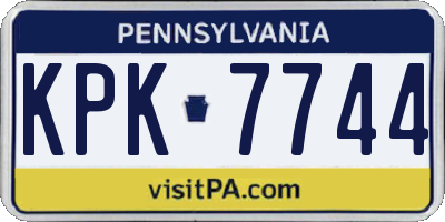 PA license plate KPK7744