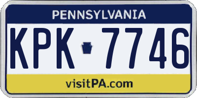PA license plate KPK7746