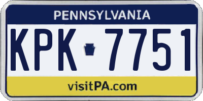 PA license plate KPK7751