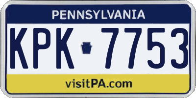 PA license plate KPK7753