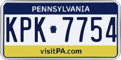 PA license plate KPK7754