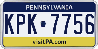 PA license plate KPK7756